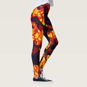 Abstrakter för Trendig av dynamisk röd svart Gult Leggings