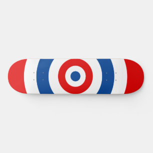 Abstrakter i blått, rött och vitt skateboard