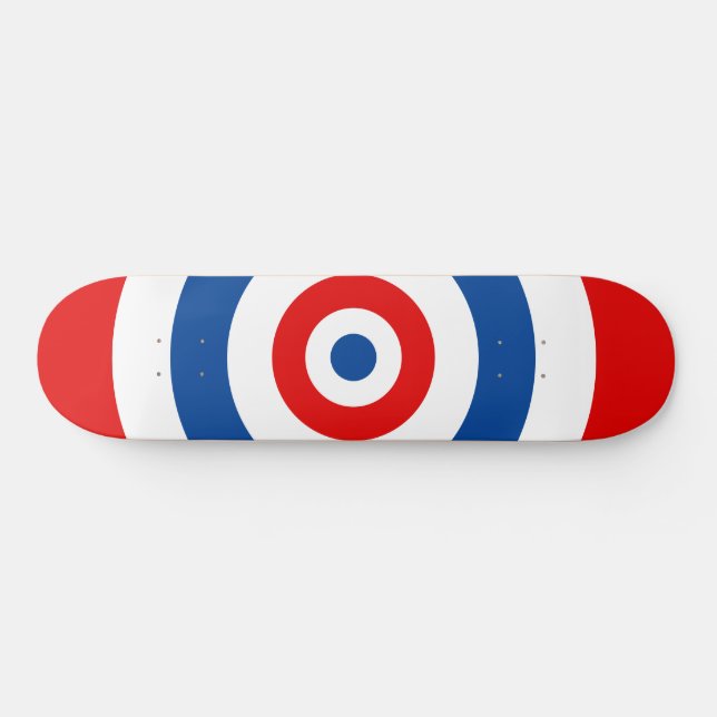 Abstrakter i blått, rött och vitt skateboard (Horz)
