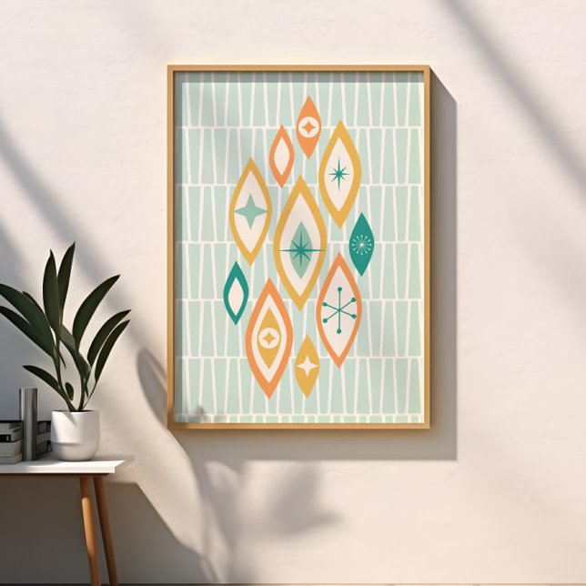 Abstrakter i form av stjärnor för atomålderns mitt poster (Skapare uppladdad)
