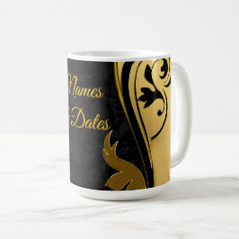 Abstrakter med Guld-accenter på svartvitt Kaffemugg