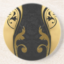 Abstrakter med Guld-accenter på svartvitt