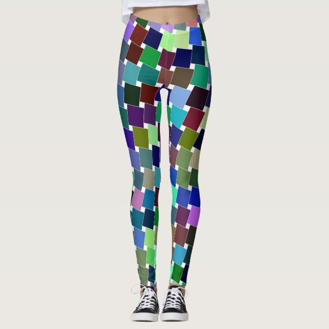 Abstrakter med många färg leggings (Framsida)