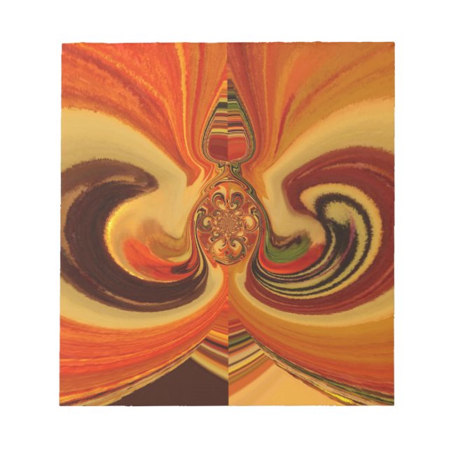 Abstrakter med utskrift av bild i mitten av progra anteckningsblock (Framsida)