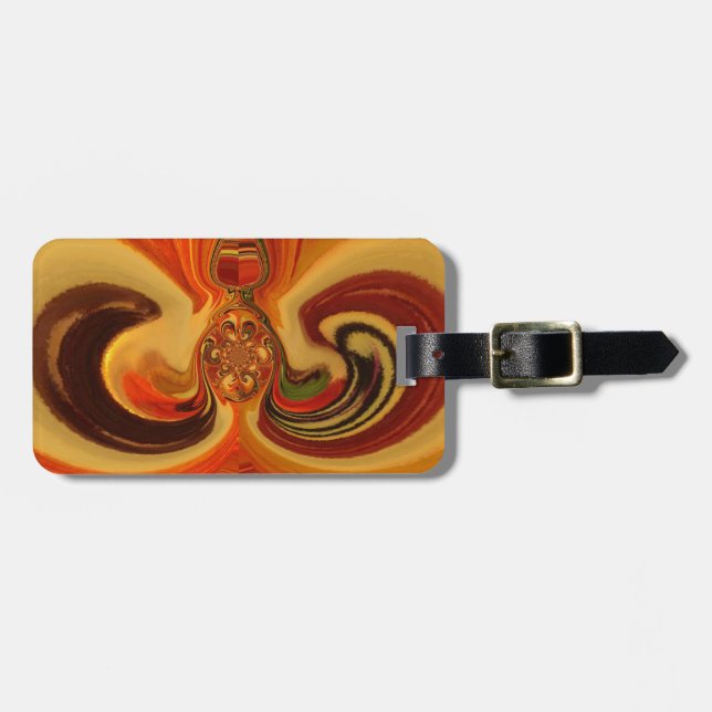 Abstrakter med utskrift av bild i mitten av progra bagagebricka (Horisontell Framsida)