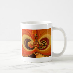 Abstrakter med utskrift av bild i mitten av progra kaffemugg