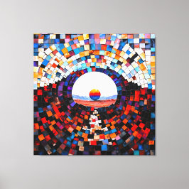 Abstrakter Mosaikblick der Stille Canvastryck