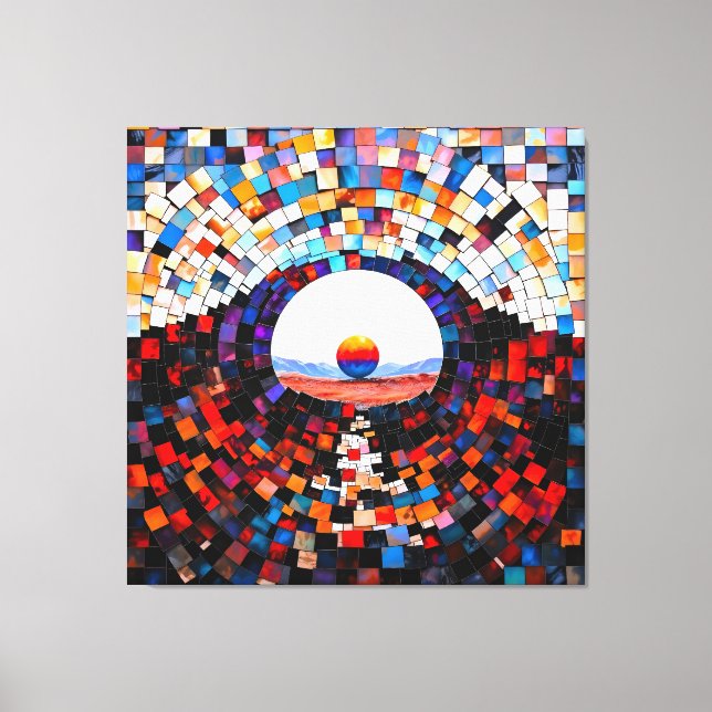 Abstrakter Mosaikblick der Stille Canvastryck (Framsida)