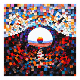 Abstrakter Mosaikblick der Stille Fototryck