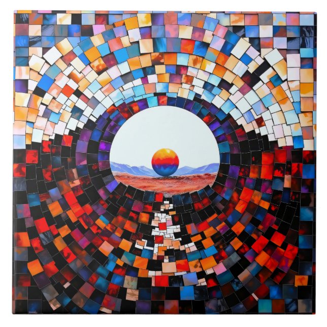 Abstrakter Mosaikblick der Stille Kakelplatta (Framsidan)