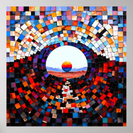 Abstrakter Mosaikblick der Stille Poster
