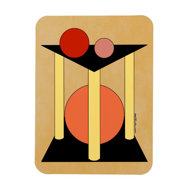 Abstrakter, plattformar, pelare och cirklar magnet (Vertikal)