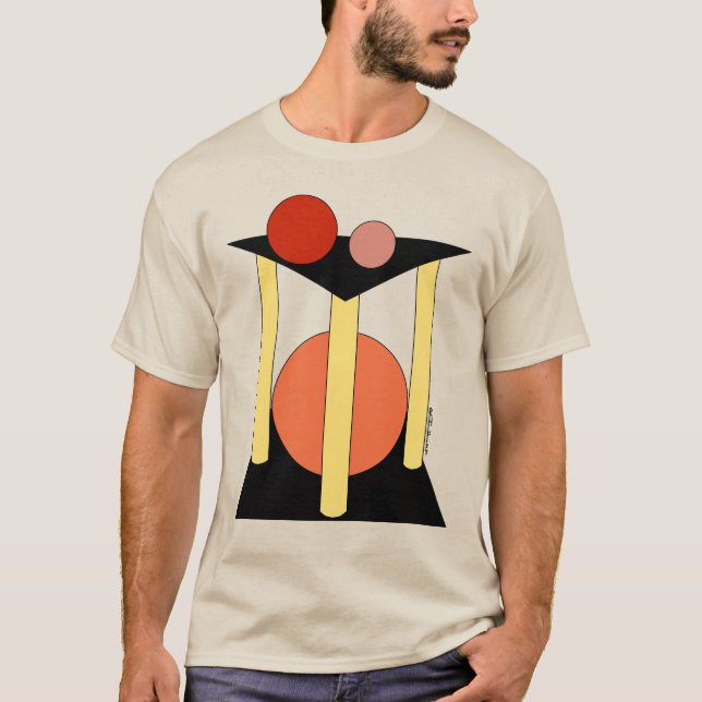 Abstrakter, plattformar, pelare och cirklar t shirt (Framsida)