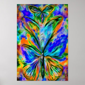 Abstrakter Schmetterling nr 1, Farbvariation 1 Poster