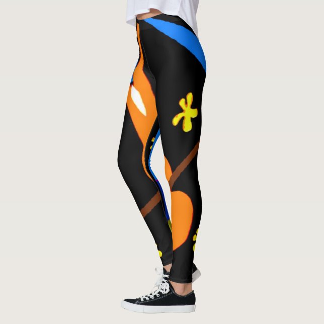 Abstrakter Shapes Stain Glass stil, Leggings (Vänster)