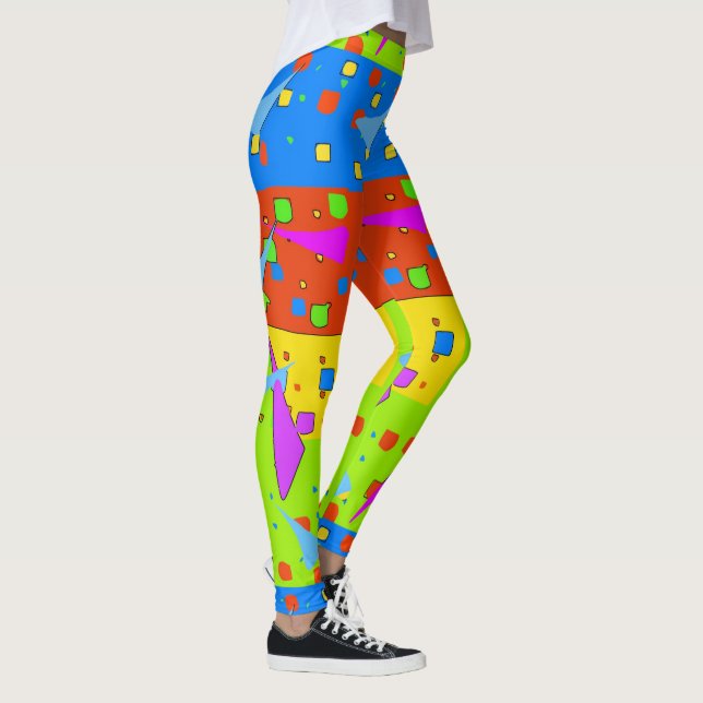 Abstrakter Shapes Stain Glass stil, Leggings (Höger)
