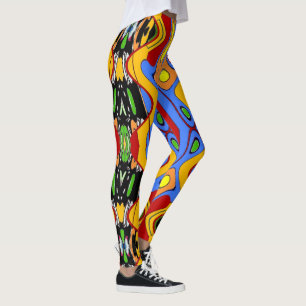 Abstrakter Shapes Stain Glass stil, Leggings