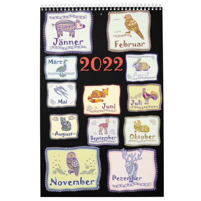 Abstrakter Tribal Tiere aus Europa Kalender (Omslag)