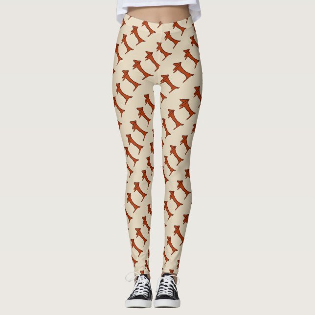 Abstrakterna Dachshund stil Leggings (Framsida)