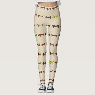 Abstrakterna Dachshund stil Leggings