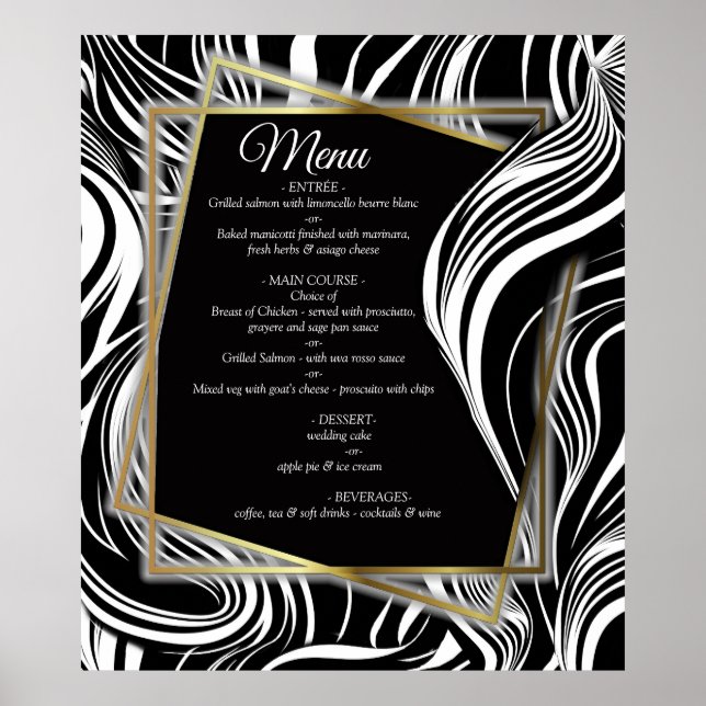 Abstrakterna kreativ, svart och vit, sömlös, Poste Poster (Framsidan)