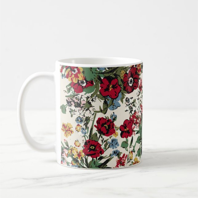 Abstrakterna solida blommor arrangemanga, hela des kaffemugg (Vänster)