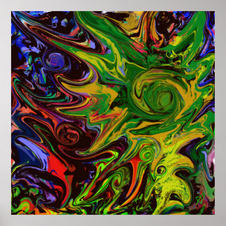 Abstraktes Bild mit dem Titel "Welten entstehen" Poster