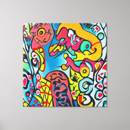 Abstraktes buntes Kunstwerk Canvastryck