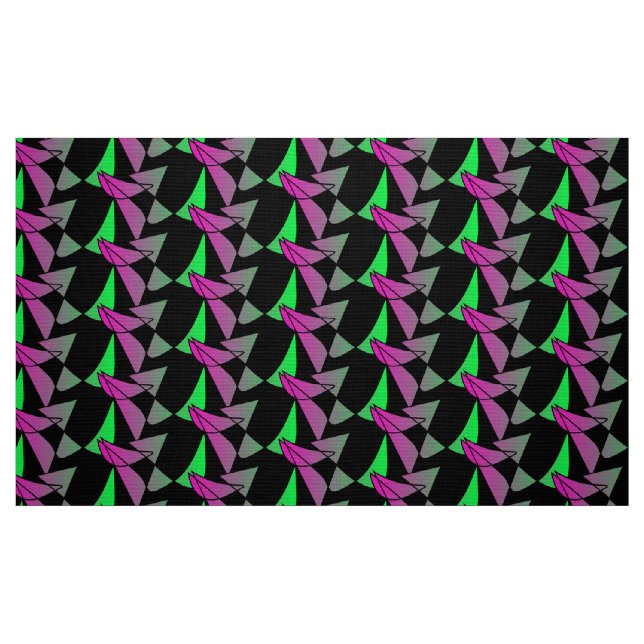 Abstraktes buntes Stoffmuster Pink Grün Neon schwa Tyg (Fat Quarter)