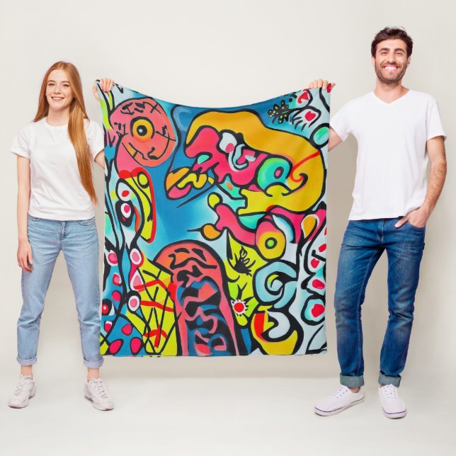 Abstraktes Design Fleecefilt (På plats)