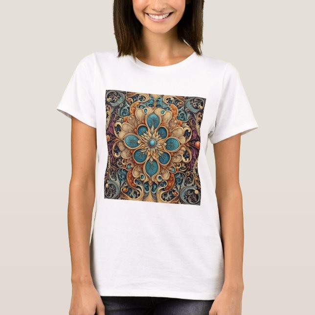 abstraktes florales Muster 7 T Shirt (Framsida)