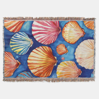 abstraktes Muster: Muscheln blau braun Filt