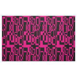 Abstraktes Pink/Schwarz Muster Formen Tyg