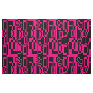 Abstraktes Pink/Schwarz Muster Formen Tyg