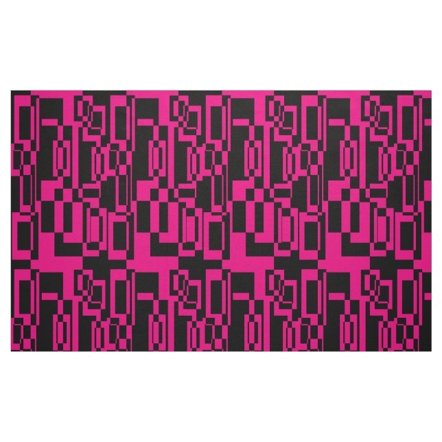 Abstraktes Pink/Schwarz Muster  Formen Tyg (Fat Quarter)