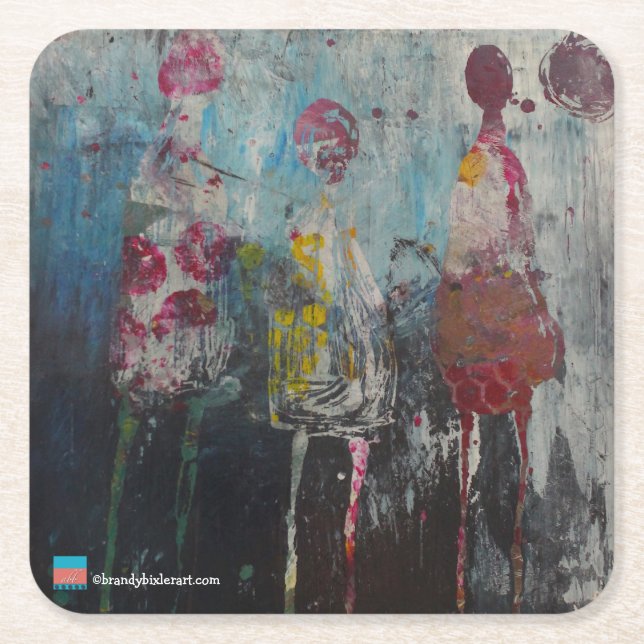 Abstraktfigurer Underlägg Papper Kvadrat (Framsidan)