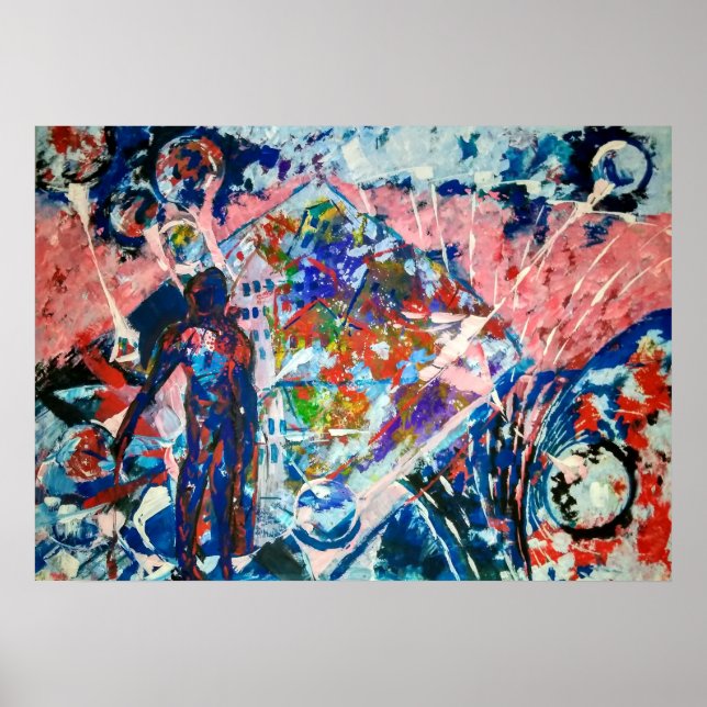 abstraktion, abstraktion, rymd, utomjordingar poster (Framsidan)