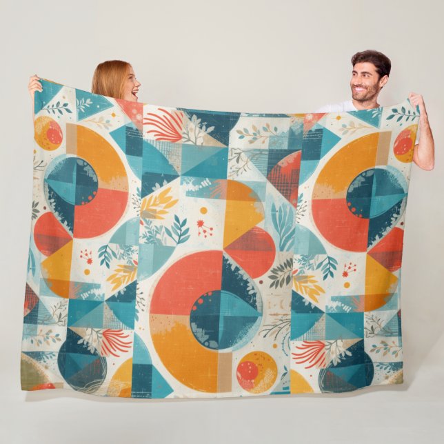 Abstraktion av grafisk Orange Fleecefilt (På plats)