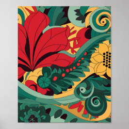 Abstraktion av kraftig Blommigt Poster