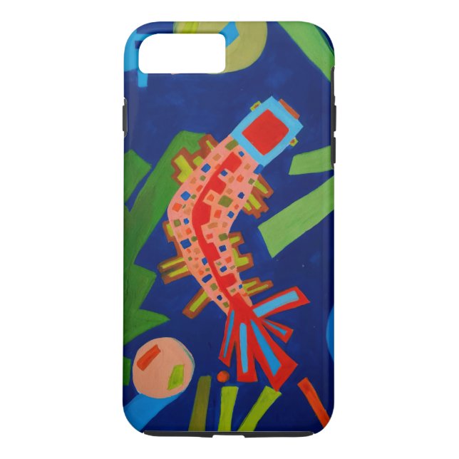 abstraktion, fisk, karp, cubism, Case-Mate iPhone skal (Baksida)