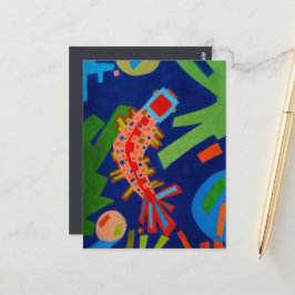 abstraktion, fisk, karp, cubism, vykort