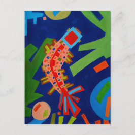 abstraktion, fisk, karp, cubism, vykort