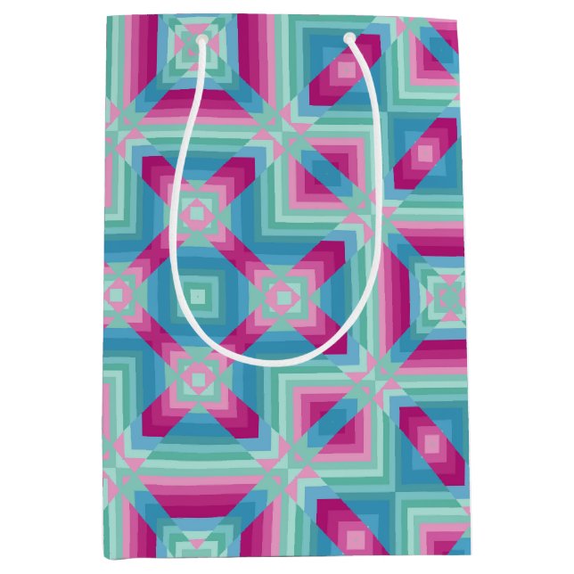 Abstraktion geometriska former blå rosa turkos e (Framsidan)