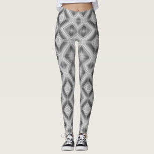 Abstraktionsgeometriska former grått-vita inslag s leggings