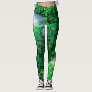 abstraktlövgrönt leggings