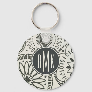 Abstraktmönster för Monogram Kami Nyckelring