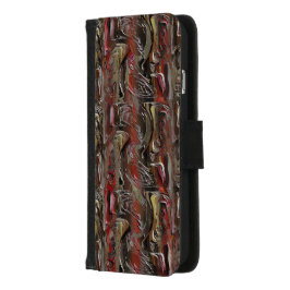 Abstrato entalhado em mogno e vermelho escuro