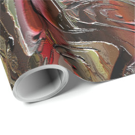 Abstrato entalhado em mogno e vermelho escuro presentpapper