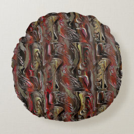 Abstrato entalhado em mogno e vermelho escuro rund kudde