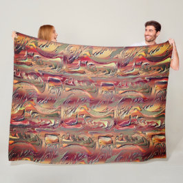 Abstrato entalhado em salmão e vermelho gradiente fleecefilt